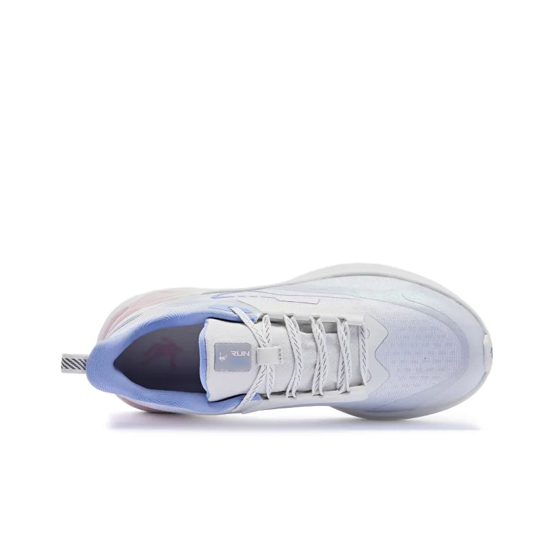 QIAODAN Swift 3.0 Cushioned Wear Resistant Waterproof Breathable Rebound Low Top Running Shoes Women's White Purple-3