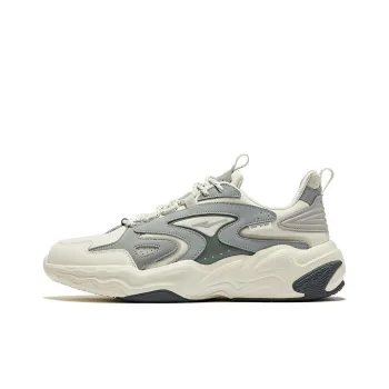 Erke Cushioning Wear-Resistant Low-Top Casual Running Shoes Men's White Gray
