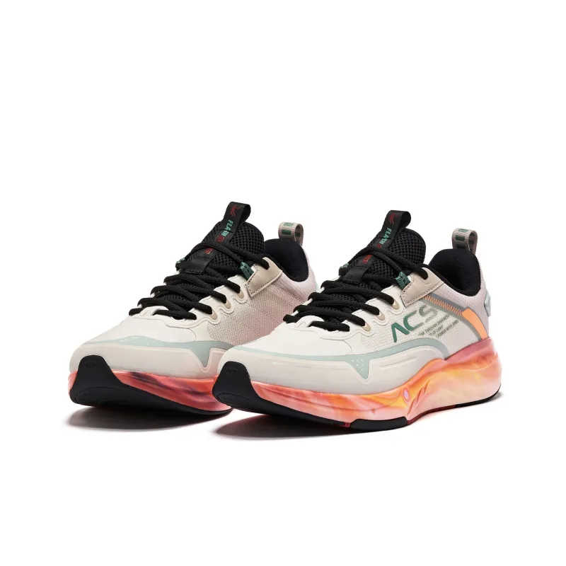QIAODAN Shock Absorbers With Slip Resistant And Abrasion Resistant Properties Low Top Running Shoes Men's Beige Orange-2