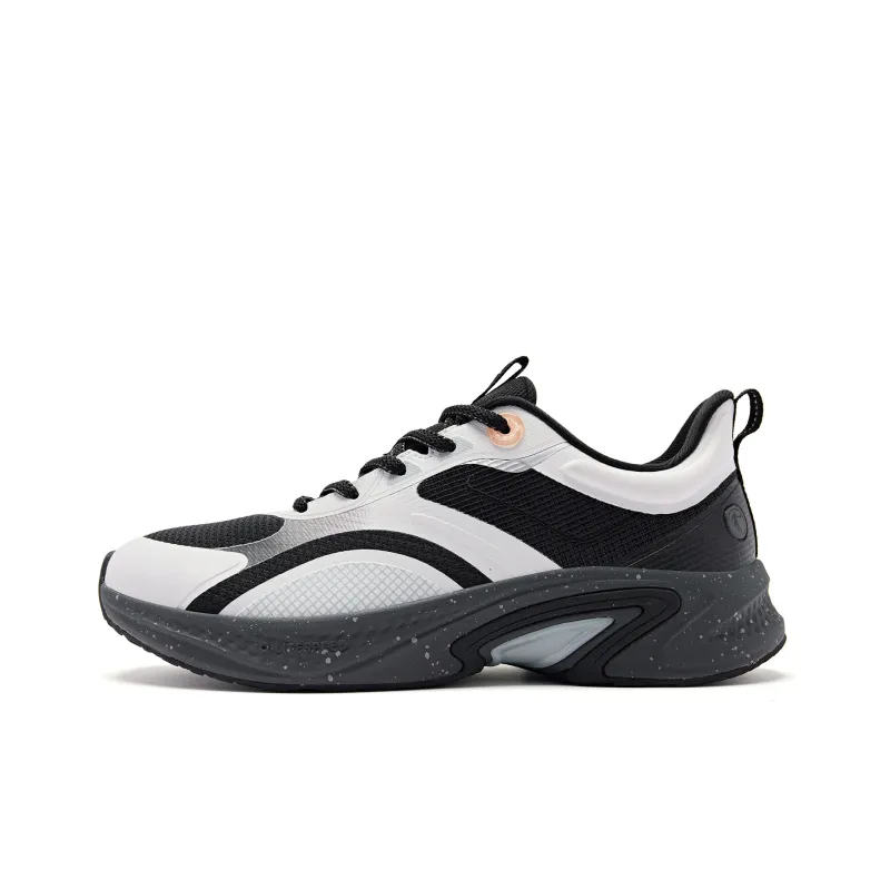 QIAODAN Cushioning Rebound Low Top Running Shoes Women's Black Gray-0