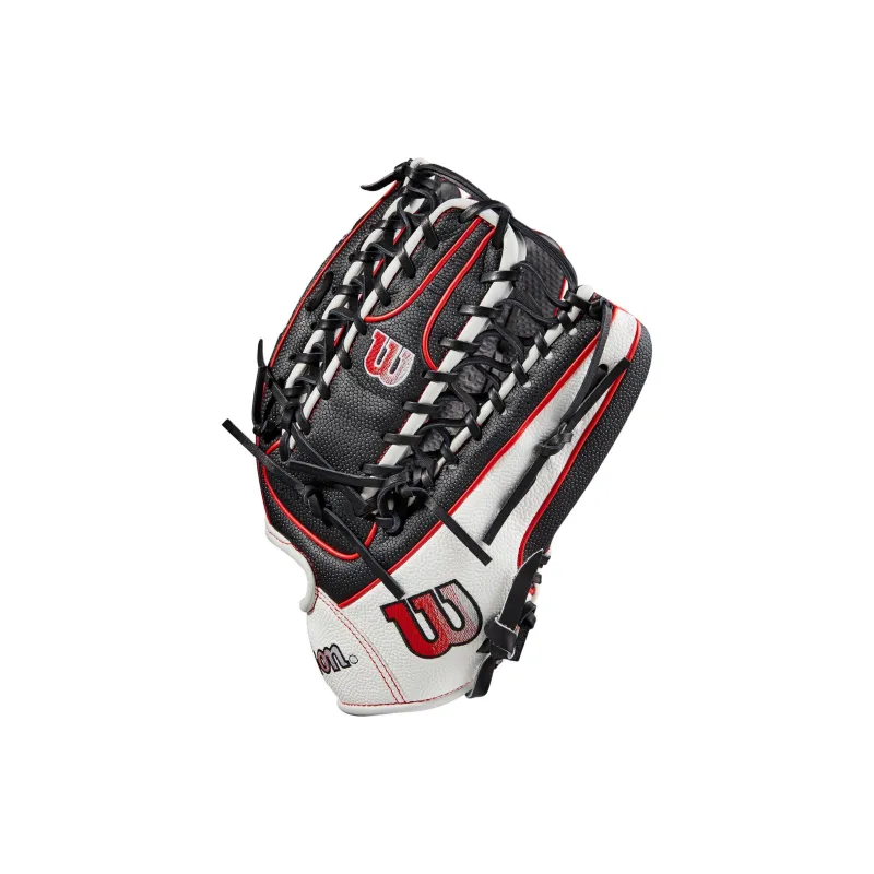 Wilson Baseball Gloves Hitting Gloves Top Grain Cow Leather Unisex Black Red-2