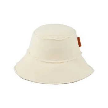 Sandro Cotton Leather Canvas Bucket Hats Men's Beige