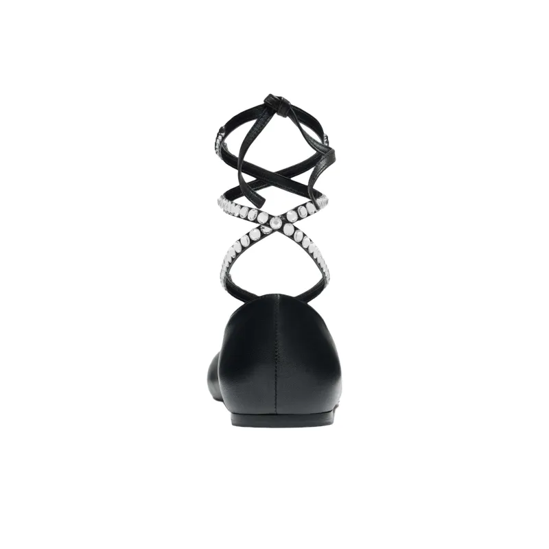 AMINA MUADDI Ane Leather Ballerina Shoes Women's-4