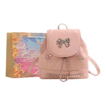 BRINCH PU Backpack Regular Women's Pink/White/Black/Silver