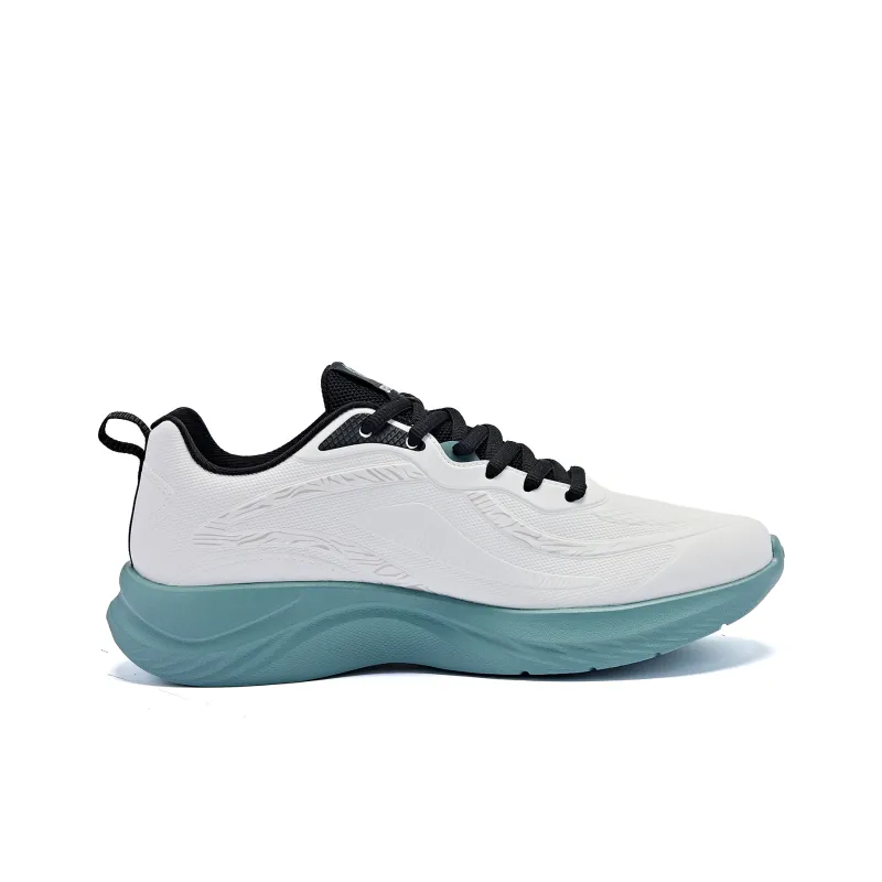 QIAODAN Cushioning, Abrasion Resistant, And Waterproof Low Top Running Shoes Men's White Green-1