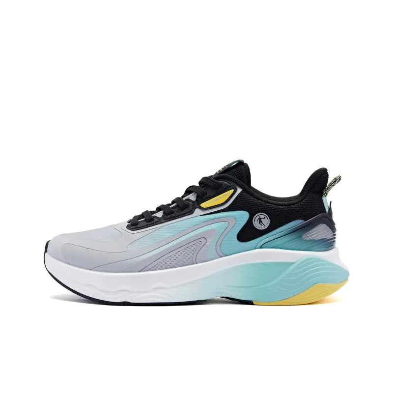 QIAODAN Streamer 4.0 Low Top Running Shoes Men's Gray Cyan-0
