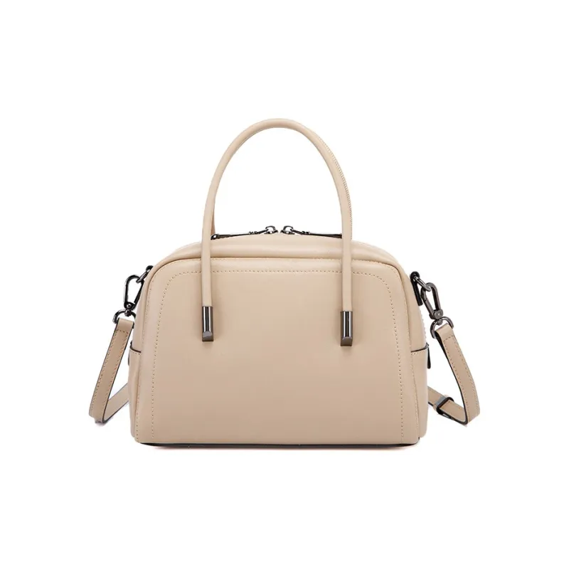 TTaG．baG Top Grain Cow Leather Shoulder Bag Regular Women's Khaki/Brown/Black-0