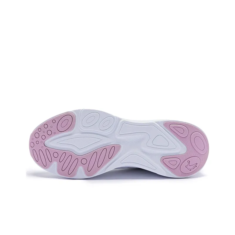 QIAODAN Cushioning Slip Resistant Low Top Running Shoes Women's White Purple-4