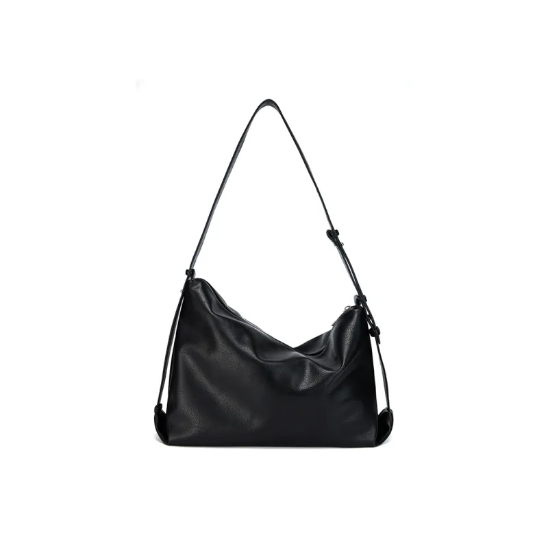 Crying Center PU Shoulder Bag Regular Unisex Black-1