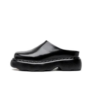 WEISHIBANGWEI Rubber Sole Slip-Resistant Wrap-toe Slippers Men's Black