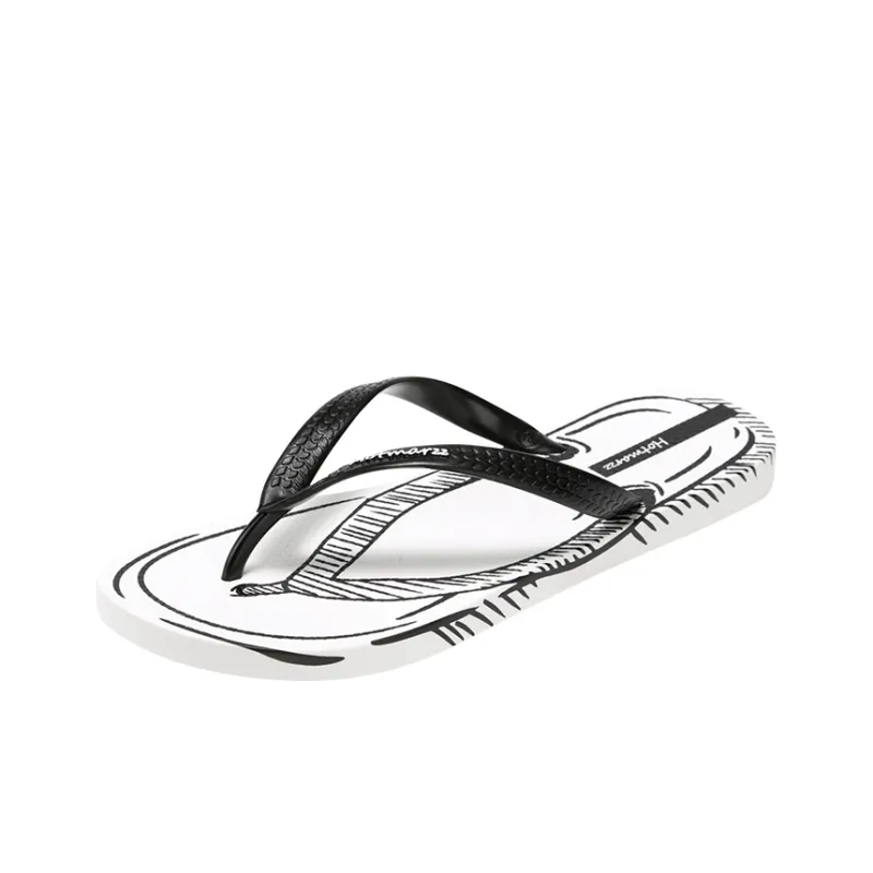 HOTMARZZ Slip-Resistant Odor-Resistant Flip Flops Men's Black-0