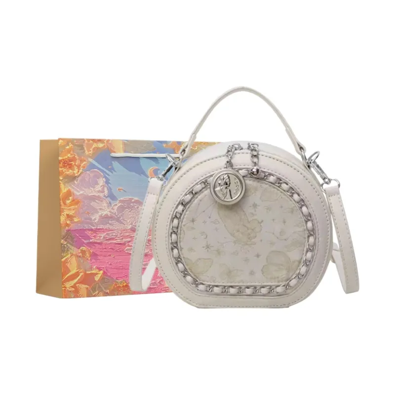 BRINCH PU One Shoulder Handbags Regular Women's White/Silver/Pink-8
