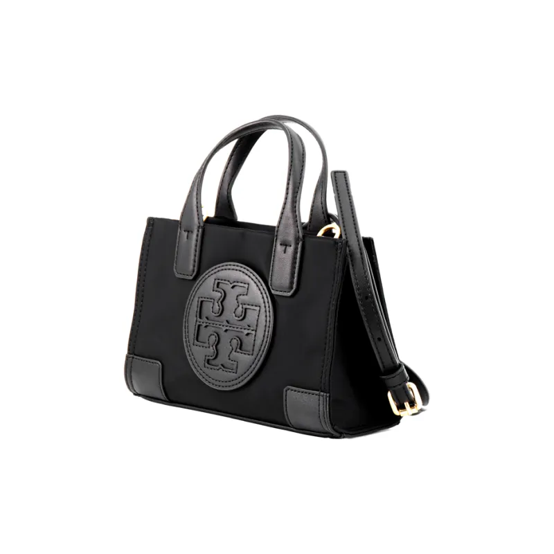 TORY BURCH Ella Polyamide Tote Bag, Shopping Bag, Shoulder Bag, Handbag Mini Women's Black-1
