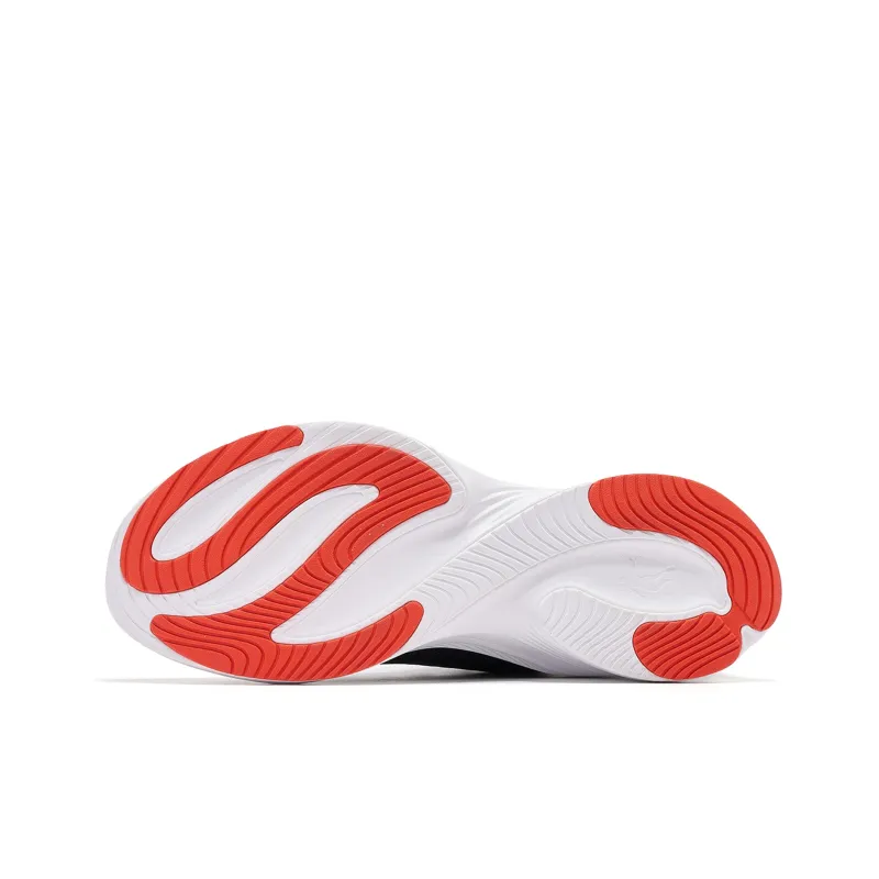 QIAODAN Cushioned Slip Resistant Low Top Running Shoes Men's Black White Orange-4