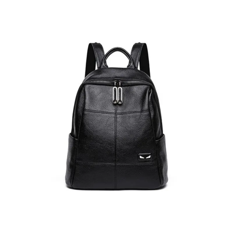 TTaG．baG Cow Leather Backpack Women's Black-0