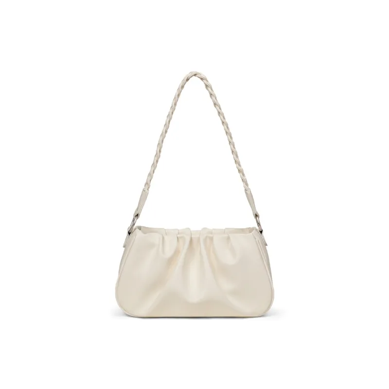 Kevin Cohen Cow Leather With Synthetic Leather Shoulder Bag Regular Women's Ecru-3