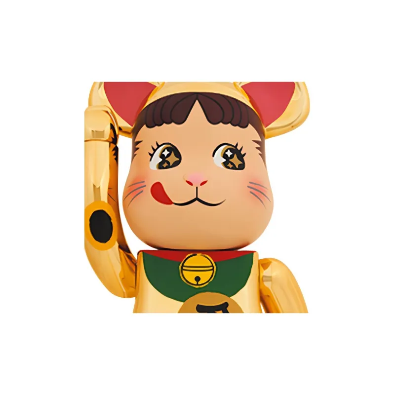 BE@RBRICK x FUJIYA 1000% Lucky Cat Peko Gold Luck Gold Plated Trendy Figures 70cm-2