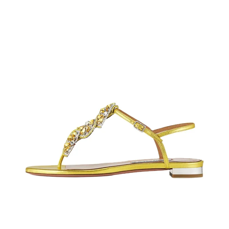 AQUAZZURA Gin Tonic Strap Sandals Women's Yellow-0