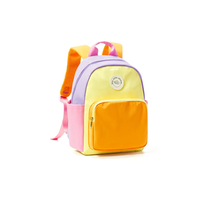 WONHOX Fabric Backpack Regular Women's Purple Yellow Orange Pink Multicolor-2