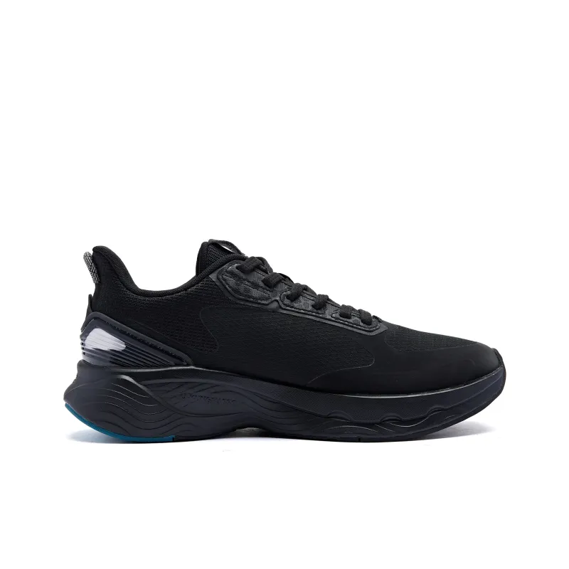 QIAODAN Streamer 4.0 Cushioning Wear Resistant Low Top Running Shoes Men's Black Cyan-1