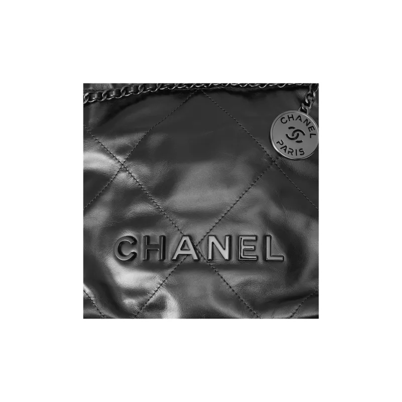 CHANEL 22Bag Shiny Calfskin Bucket Bag, Shoulder Bag, Crossbody Bag Mini Women's Black-8