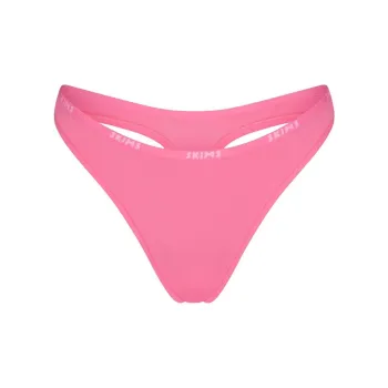 SKIMS COTTON LOGO DIPPED THONG Underpants Women's 1 Pack SUGAR PINK/Sugar Pink