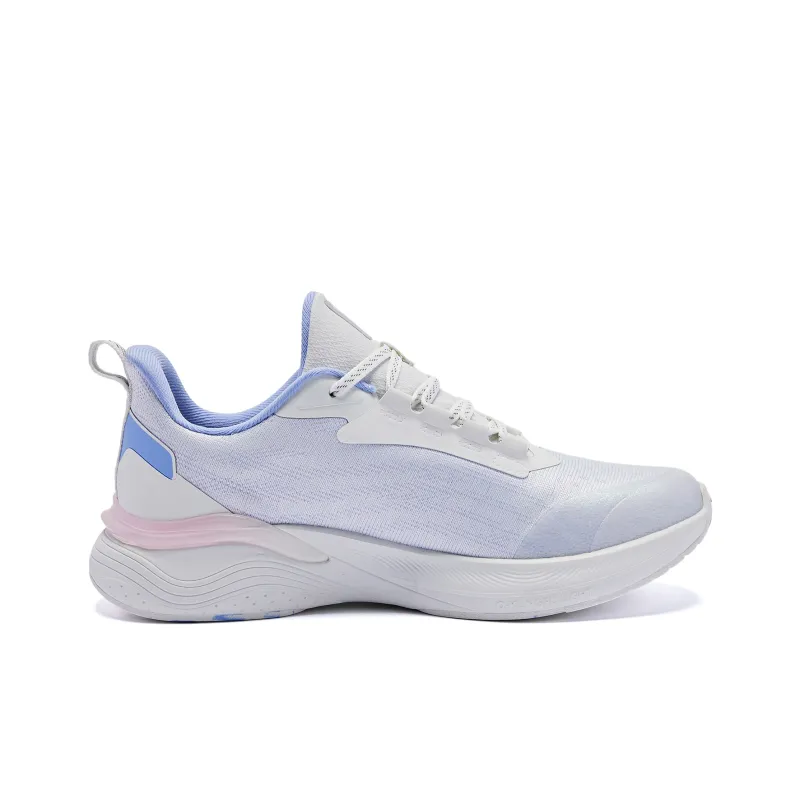 QIAODAN Swift 3.0 Cushioned Wear Resistant Waterproof Breathable Rebound Low Top Running Shoes Women's White Purple-1