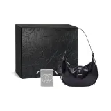 Crescent Moon Bag Oil Painting Black+Box