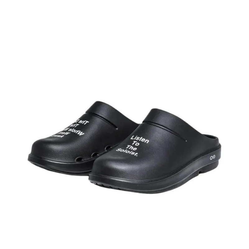 OOFOS x Takahiromiyashita Thesoloist Wrap toe Slippers Men's Black-2