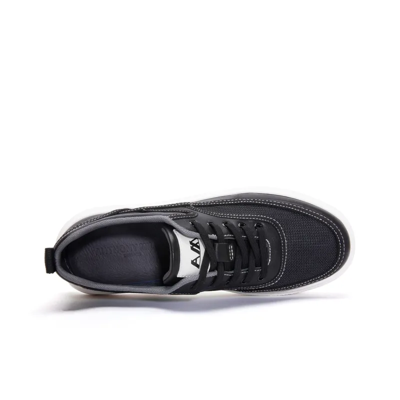Anthony Miles Slip Resistant Breathable Lightweight Low Top Casual Shoes Men's Black-3