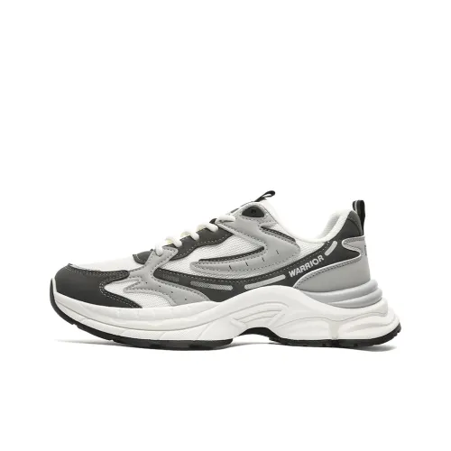 Warrior Breathable Height Increasing Low Top Chunky Sneakers Men's Beige Gray
