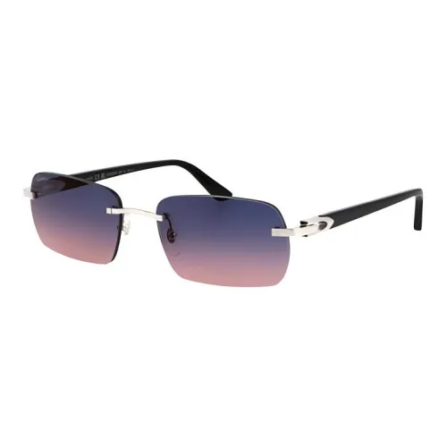 CARTIER Metal Rectangular Sunglasses Women's Black