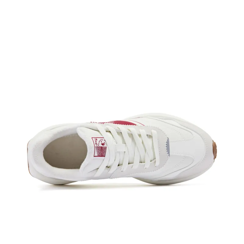 QIAODAN Cushioning And Breathable Low Top Casual Shoes Women's Preppy Red-3