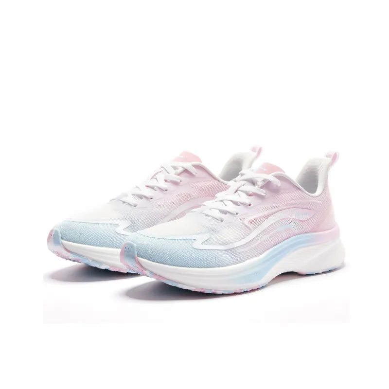 QIAODAN Rapid 1.0 Durable Breathable Low Top Running Shoes Women's Blue Pink-2