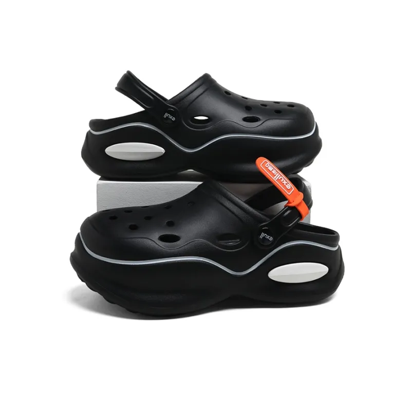EXULL Q Clog 5cm Women's Black White-4