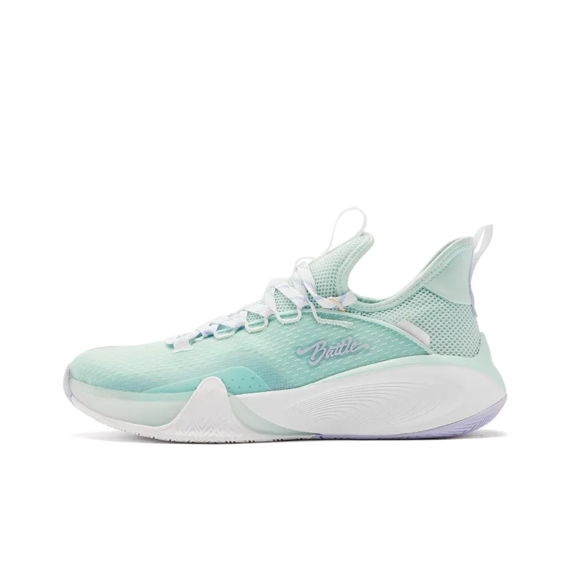 QIAODAN Cushioning, Slip Resistant, And Abrasion Resistant Low Top Basketball Shoes Men's Blue White Purple-0