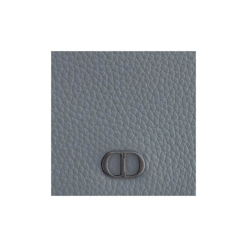 DIOR Grain Calfskin Card Holder Men's Dark Gray-5