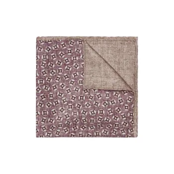 Brunello Cucinelli Logo Patch Patterned Pocket Square