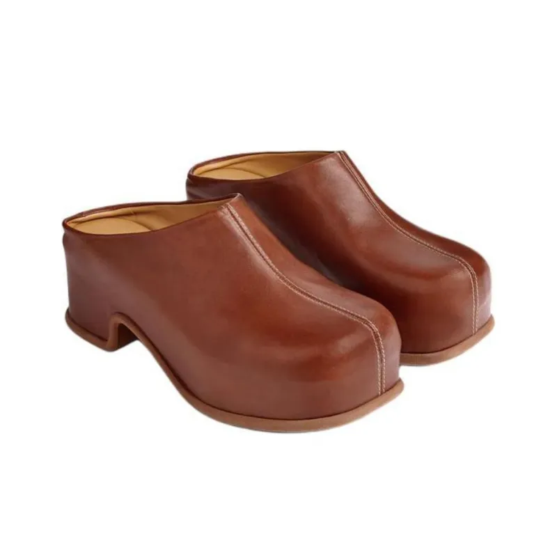 DRIES VAN NOTEN Closed Toe Slippers 3.5cm Men's Brown-2