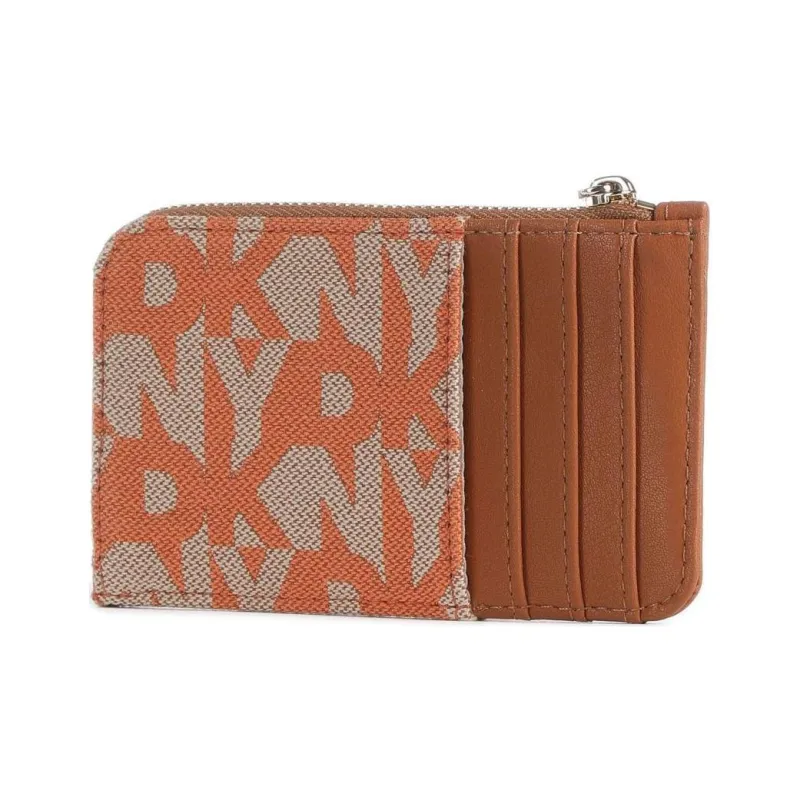 DKNY Fine Grain Cow Leather Wallet Unisex Brown-1