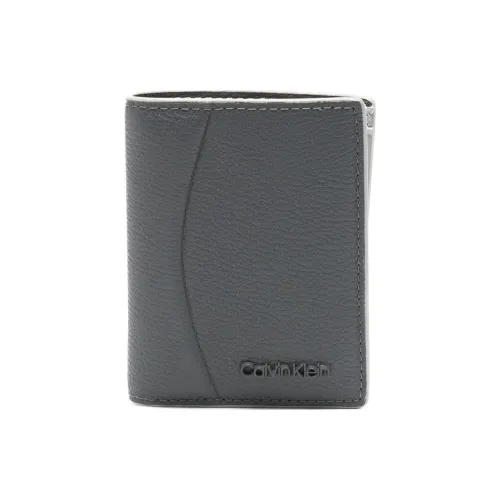 CALVIN YM0YM00313 Calfskin Wallet Men's Light Gray