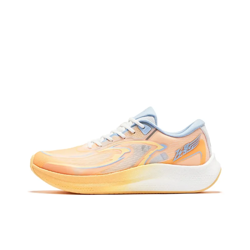QIAODAN Flying Shadow 3.0 Slip Resistant, Abrasion Resistant, Breathable Low Top Running Shoes Men's Orange White-0