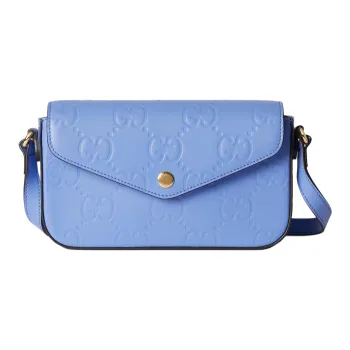GUCCI Leather Crossbody Bag, Shoulder Bag Extra Mini Women's Light Purple