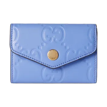 GUCCI Leather Card Holder Card Holder Women's Light Purple