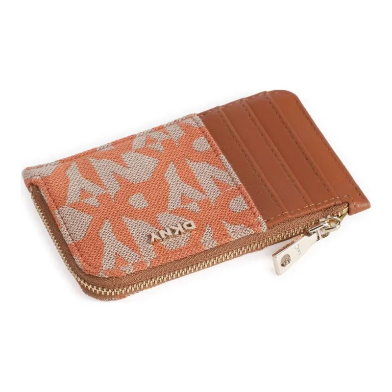 DKNY Fine Grain Cow Leather Wallet Unisex Brown-2