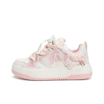 Warrior Anti Slip Wear Resistant Low Top Skateboard Shoes Women's Beige Light Pink