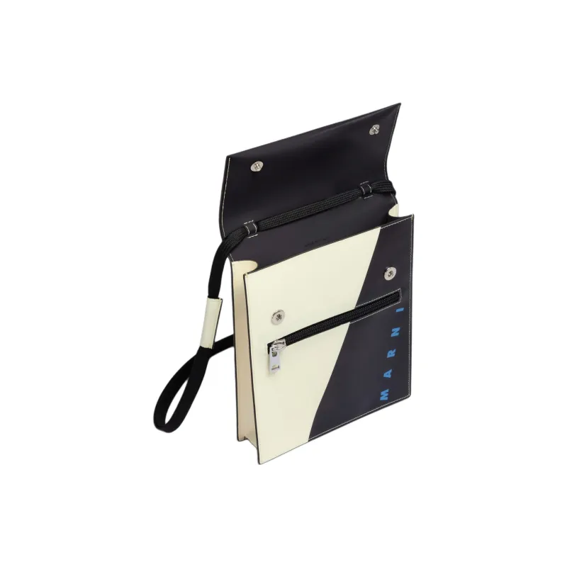 MARNI Logo Printed Colour Block Shoulder Bag-4