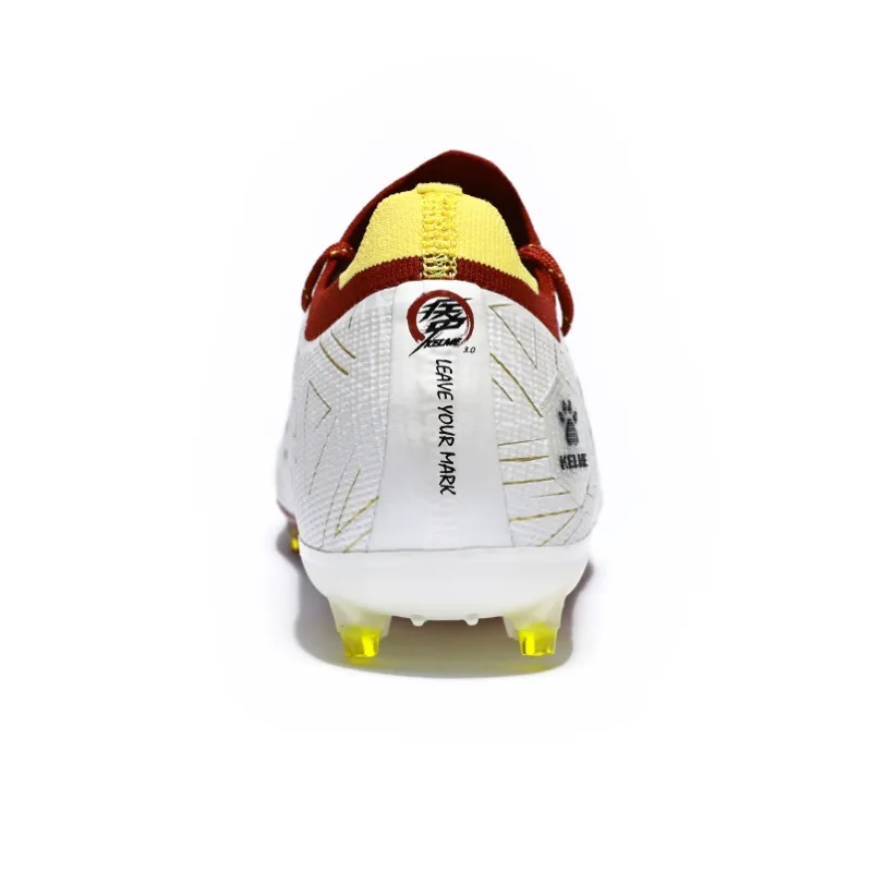 KELME Speed Electric 3.0 MG Rubber Short Studs Anti Slip Wear Resistant Soccer Shoes Unisex White Gold-4