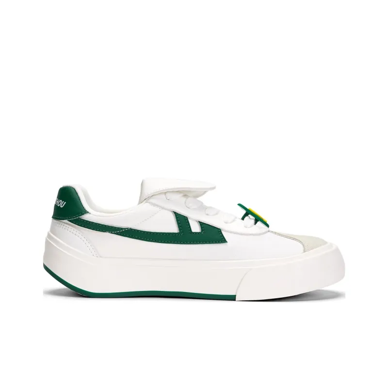 Warrior Heaven's Power, City Travel Collection Flap Canvas Shoes Unisex White/Green-1