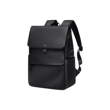 POLO Synthetic Leather Laptop Bag Backpack For Men Tubas Men's Black